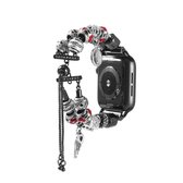 Voor Apple Watch 5 & 4 40mm / 3 & 2 & 1 38mm DIY metalen kralen armband horlogeband (rood)