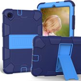 Voor Samsung Galaxy Tab A 8.4 (2020) Schokbestendige tweekleurige siliconen beschermhoes met houder (marine + blauw)