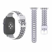 Voor Apple Watch Series 3 & 2 & 1 42mm Fashion Fishbone patroon siliconen horlogebandje (wit)