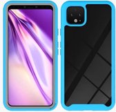 Voor Google Pixel 4 Starry Sky Solid Color Series schokbestendige pc + TPU beschermhoes (hemelsblauw)