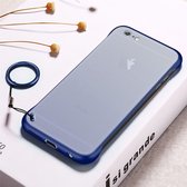 Frosted antislip TPU-beschermhoes met metalen ring voor iPhone 6 Plus (blauw)