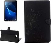 Voor Galaxy Tab A 10.1 Geperst bloemen Vlinderpatroon Horizontale flip PU lederen tas met magnetische gesp & houder & kaartsleuven & portemonnee (zwart)