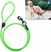 PVC-materiaal Slijtvaste waterdichte tractieband Honden Trekkabel met handvat, geschikt voor middelgrote en grote honden, touwlengte: 150 cm (groen)