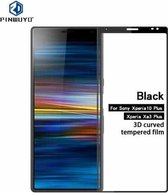 PINWUYO 9H 3D Curved Tempered Glass Film voor Sony Xperia 10 Plus / Xperia XA3 Ultra （Zwart）