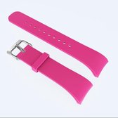 Effen kleur lederen polsband horlogeband voor Galaxy Gear Fit2 R360 (rose rood)