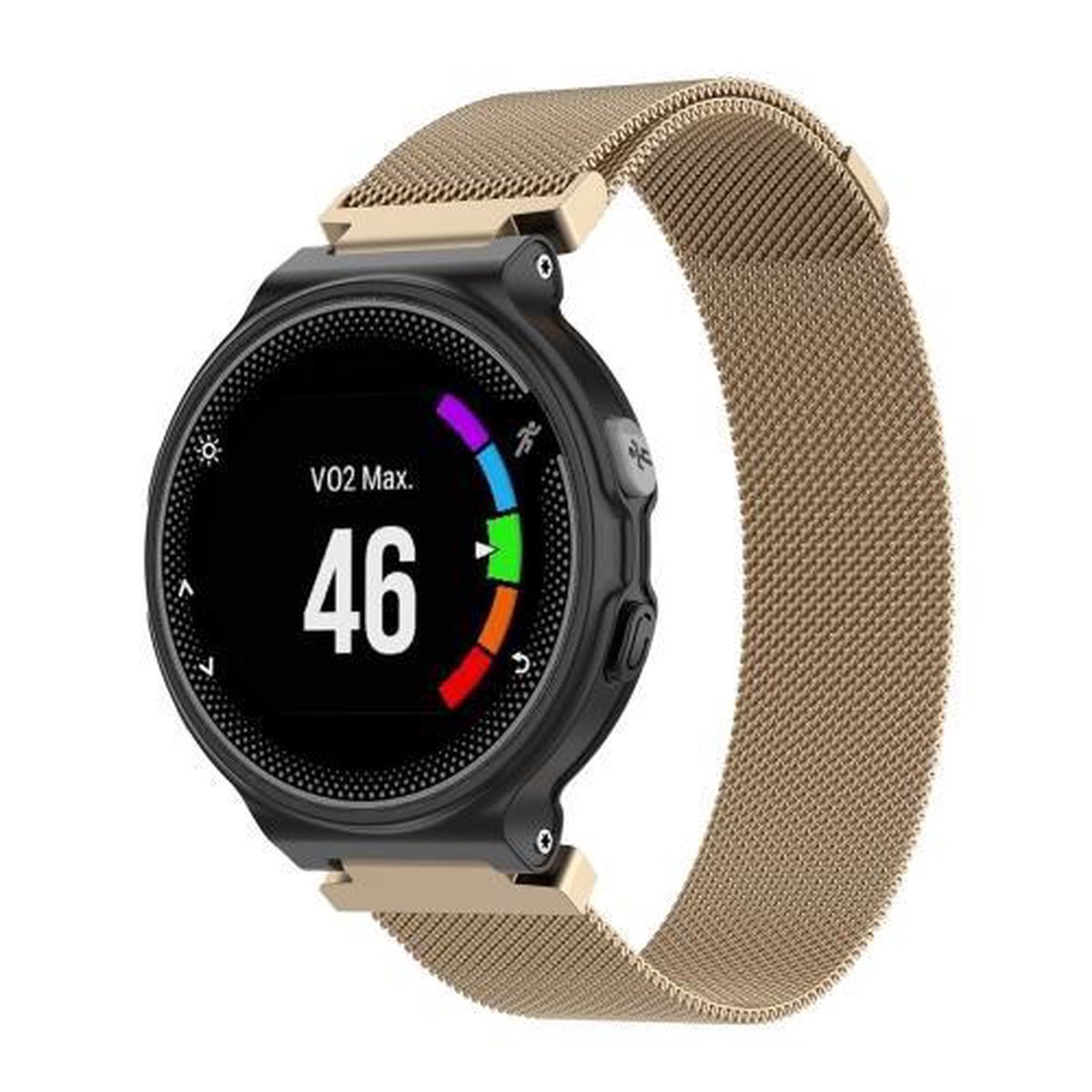 Milanese polsband horlogeband voor Garmin Forerunner 235 26 cm (champagne goud)
