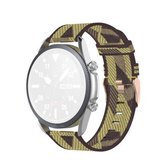 Voor Galaxy Watch 3 45 mm geweven nylon getextureerde band, maat: gratis maat 22 mm (geel)