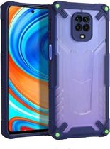 Voor Xiaomi Redmi Note 9S Airbag met vier hoeken Schokbestendig TPU + semi-transparant pc-hoesje (blauw)