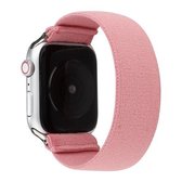 Effen kleur siliconen vervangende band horlogeband voor Apple Watch Series 6 & SE & 5 & 4 44mm / 3 & 2 & 1 42mm (rookroze)
