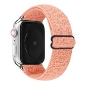 Effen kleur nylon horlogeband voor Apple Watch Series 6 & SE & 5 & 4 40 mm / 3 & 2 & 1 38 mm (roze)