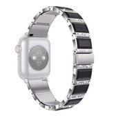 XingYao-serie Tweekleurige stalen band voor Apple Watch Series 6 & SE & 5 & 4 40 mm / 3 & 2 & 1 38 mm (zilver + zwart)