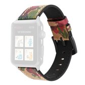 Retro hoofdlaag koeienhuid lederen horlogeband voor Apple Watch Series 6 & SE & 5 & 4 40 mm / 3 & 2 & 1 38 mm (groen)