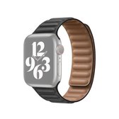 Voor Apple Watch Series 6 & SE & 5 & 4 44mm / 3 & 2 & 1 42mm lederen vervangende band horlogeband (zwart)
