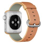 Geweven nylon horlogeband voor Apple Watch 38 mm (goud + rood)