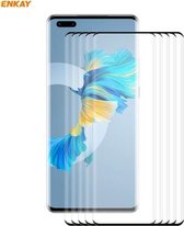 5 STUKS Voor Huawei Mate 40 Pro / 40 Pro + / 40 RS Porsche Design ENKAY Hat-Prince 0.26mm 9 H 3D explosieveilige Volledig scherm Gebogen Warmte Buigen Gehard Glas Film