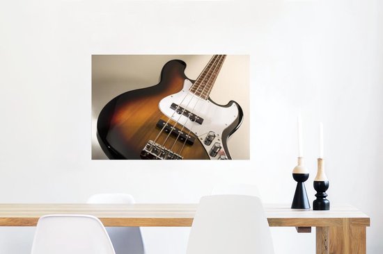 Photo en gros plan d'un Poster guitare basse 90x60 cm - Tirage photo sur Poster (décoration murale salon / chambre)