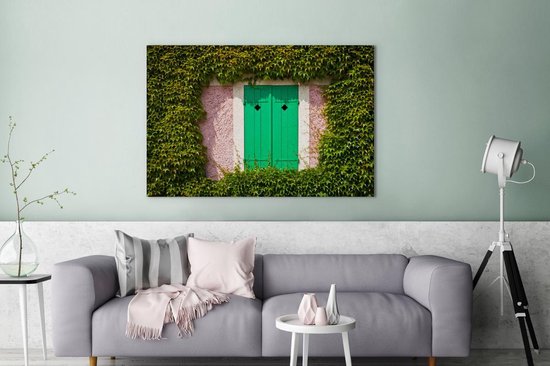 Portes pliantes sur le côté de la ferme du jardin de Monet en France Toile 180x120 cm - Tirage photo sur Toile (Décoration murale salon / chambre) XXL / Groot format!