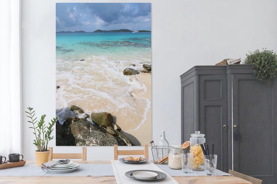 Les îles sombres à l'horizon du Parc National des Iles Vierges Toile 120x180 cm - Tirage photo sur Toile (Décoration murale salon / chambre) XXL / Groot format!