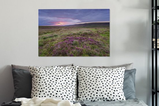 Ciel coloré sur le parc national d'Exmoor en Angleterre Toile 90x60 cm - Tirage photo sur toile (Décoration murale salon / chambre)