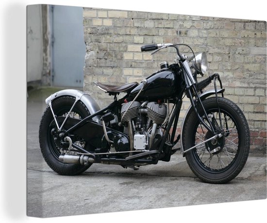 Vue latérale d'une moto ancienne Toile 180x120 cm - Tirage photo sur Toile  (Décoration... | bol