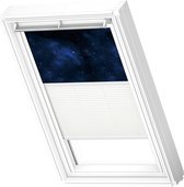 VELUX Origineel Verduisterend Rolgordijn Plus Plissé (DFD) Wit Kozijn, UK04, Universe