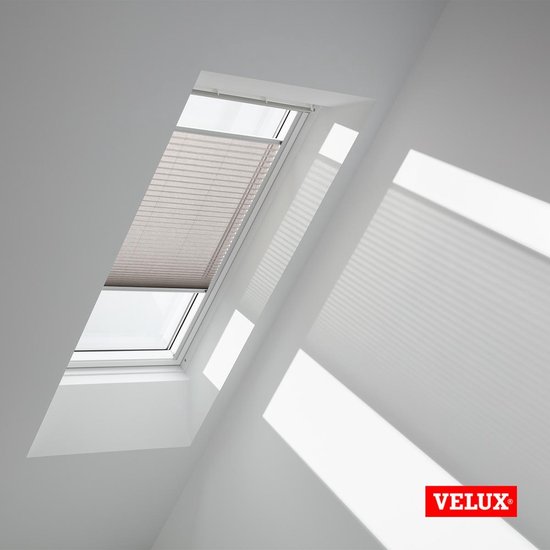 Store plissé original VELUX (FHL), cadre argenté, PK04, gris