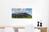 Canvas Schilderij Panorama van het Nationaal park Kalkalpen in Oostenrijk - 80x40 cm - Wanddecoratie