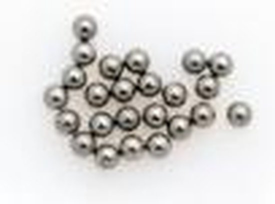 Een hoopje metalen kogeltjes.