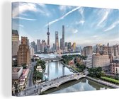 Canvas Schilderij Architectuur - Water - Shanghai - 30x20 cm - Wanddecoratie