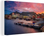 Canvas schilderij 140x90 cm - Wanddecoratie Kaapstad - Strand - Zee - Muurdecoratie woonkamer - Slaapkamer decoratie - Kamer accessoires - Schilderijen