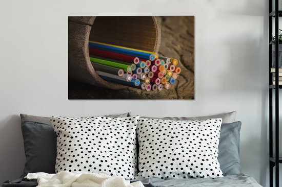 Peintures sur Toile - Nature Morte - Couleurs - Bois - 90x60 cm - Décoration murale