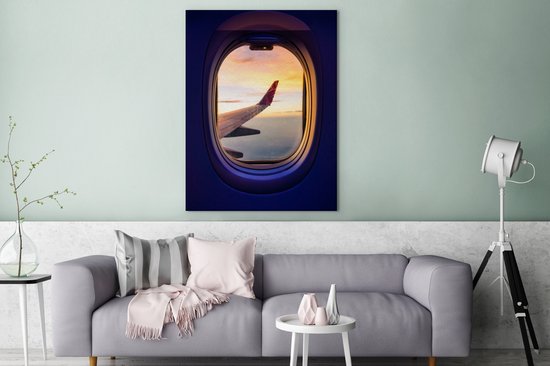 Vue depuis l'avion 90x120 cm - Tirage photo sur toile (Décoration murale salon / chambre)