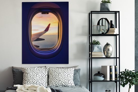 Vue depuis l'avion 90x120 cm - Tirage photo sur toile (Décoration murale salon / chambre)