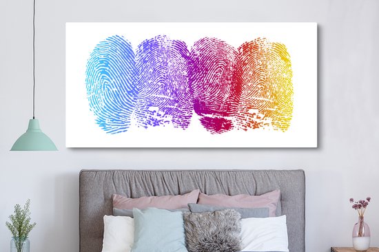 Empreintes digitales sur toile 2cm 160x80 cm - Tirage photo sur toile (Décoration murale salon / chambre)