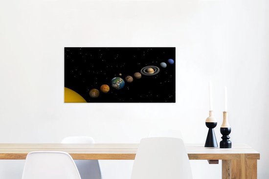 Conjonction au système solaire toile 2cm 160x80 cm - Tirage photo sur toile (Décoration murale salon / chambre) / Phénomènes naturels Peintures sur toile