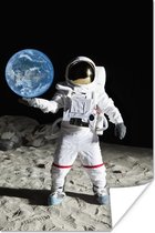 Poster Astronaut - Maan - Aarde - 20x30 cm
