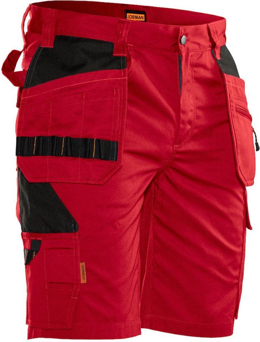 Jobman Practical 2722 Korte Werkbroek Holsterpockets - Mannen - Rood/Zwart - 52