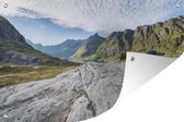 Tuindecoratie Noors berglandschap - 60x40 cm - Tuinposter - Tuindoek - Buitenposter
