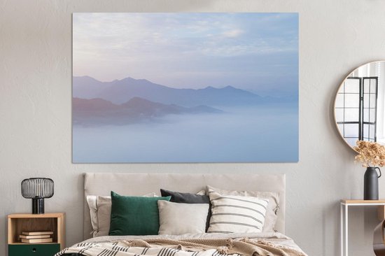 Brouillard sur toile de Chine 180x120 cm - Tirage photo sur toile (Décoration murale salon / chambre) XXL / Grand format!