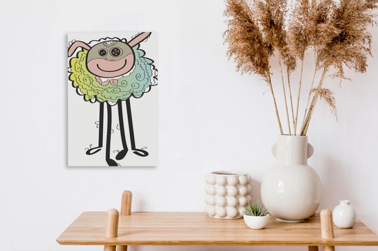 Une illustration abstraite d'un mouton 20x30 cm - petit - Tirage photo sur toile (Décoration murale salon / chambre) / Peintures sur toile Animaux de la ferme