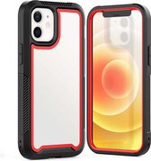 PC + TPU kleurframe schokbestendig telefoon beschermhoes voor iPhone 12 Mini (rood)