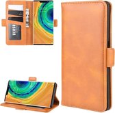 Voor Huawei Mate 30 Pro Wallet Stand Lederen mobiele telefoonhoes met portemonnee & houder & kaartsleuven (geel)