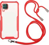 Voor Huawei P40 Lite / nova 6 SE acryl + kleur TPU schokbestendig hoesje met nekkoord (rood)