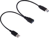 Let op type!! 2 in 1 USB 3.0 Female to USB 2.0 + USB 3.0 Male Kabel voor Computer / Laptop  Lengte: 29cm