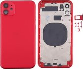 Behuizingsdeksel achterkant met SIM-kaartlade & zijkleppen & cameralens voor iPhone 11 (rood)