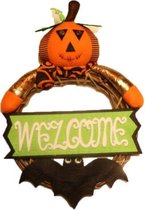 Halloween Decoratie Lijst Rotan Cirkel Krans Haunted House Bar Doorplate Ornaments (Pumpkin)
