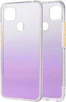 Voor Geschikt voor Xiaomi Redmi 9C Gradient Shockproof TPU Case met afneembare knoppen (paars)