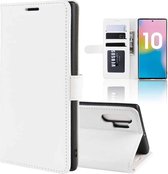 R64 Texture Single Fold Horizontale Flip Leather Case voor Galaxy Note 10+, met houder & kaartsleuven & portemonnee (wit)