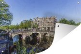 Tuinposters buiten De Brouwersgracht in Amsterdam in de zomer - 90x60 cm - Tuindoek - Buitenposter