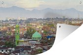 Muurdecoratie Luchtfoto van Bandung bij het eiland Java in Indonesië - 180x120 cm - Tuinposter - Tuindoek - Buitenposter